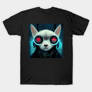 Cyberpunk Red Eyes Cat T-Shirt